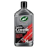 Turtle Wax Hybrid Solutions Ceramic Car Polish and Wax, Light Scratch Remover, Durable Paint Protection, Extreme Water Beading, High Gloss Shine, Hand or Machine Polisher Use, 14 oz (Pack of 1)