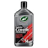 Turtle Wax Hybrid Solutions Ceramic Car Polish and Wax, Light Scratch Remover, Durable Paint Protection, Extreme Water Beading, High Gloss Shine, Hand or Machine Polisher Use, 14 oz (Pack of 1)