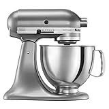 KitchenAid Artisan Series 5 Quart Tilt Head Stand Mixer with Pouring Shield KSM150PS, Contour Silver