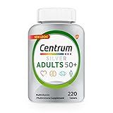 Centrum Silver Multivitamin for Adults 50 Plus, Multivitamin/Multimineral Supplement, Vitamin D3, B Vitamins, Gluten Free, Non-GMO Ingredients, Supports Memory and Cognition in Older Adults - 220 Ct