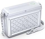 ySky Anti-Theft Fingerprint Safe lock box for Women,Lady Metal phone lock storage box with password,travel safe Security Box,MFi Certified Findmy to Track Belongs privacy protection(Silver)