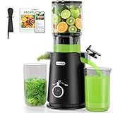 ECOSELF Juicer Machines Easy to Clean, With Wide Mouth & Large Feed Chute For Whole Fruits & Vegetables, Slow Masticating Juicer Hands-Free, Quiet Motor, Cold Press Juicer For Family, With Pusher