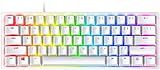 Razer Huntsman Mini 60% Gaming Keyboard: Fast Keyboard Switches - Clicky Optical Switches - Chroma RGB Lighting - PBT Keycaps - Onboard Memory - Snap Tap - White