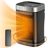 JIBUFI Portable Space Heater for Indoor Use with 70° Oscillation and Remote