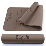 Yoga Mat - Non Slip Natural Rubber Yoga Mat, Alignment Lines, Ultimate Grip