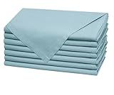 COTTON CRAFT Easter Cloth Napkins - Set of 8 Soft 100% Cotton Napkins - Reusable Lunch Brunch Dinner Napkins - Spring Summer Table Decor - Machine Washable - 17 x 17 inches - Serenity Blue