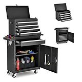 AirWire Tool Chest,5-Drawer Rolling Tool Storage Cabinet with Enhanced Packaging, Detachable Top Tool Box, Metal Tool Cart for Garage Workshop,Black, ATC001BK
