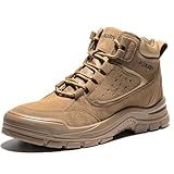 Furuian Steel Toe Boots for Men Women Comfortable Lightweight Work Boots for Men Slip Resistant High Top Steel Toe Safety Shoes Puncture Proof Indestructible Construction Boots