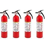 Kidde Fire Extinguisher for Home, 1-A:10-B:C, Dry Chemical Extinguisher, Red, Mounting Bracket Included, 4 Pack