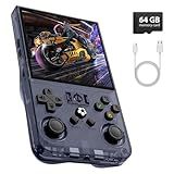 R36MAX Retro Gaming Console, 4.0 Inch Handheld Game Console with 64GB Classic Video Games Inchluded,Support 30+ Simulators,Hand Held Game Console for Christmas (Gray)