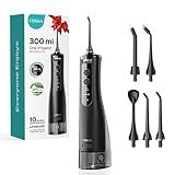 COSLUS Cordless Water Flosser & Dental Pick for Teeth, Braces, Gums Care - Advanced 10 Pressure Settings for Multiple Users, Rechargeable, Portable for Travel, BPA-Free, Black, E40(WFP14)