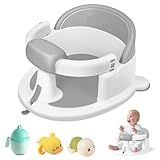 Baby Bath Seat for Babies 6 Months & Up, Toddler Bath Seats for Babies Sitting Up, Non-Slip Infant Bath Tub Chair with Suction Cups & Soft Cushion for Shower, Compact Toddler Bathtub Seat, Grey