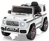 ANPABO 12V Ride on Car for Kids, Ride on Toys for Toddlers w/Parent Remote Control, LED Headlights, Music Player & Horn, Soft Start, Low Battery Prompt, Kids Electric Vehicle, White