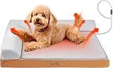 Heated Dog Bed Medium Sized Dog, Heated Pet Bed Waterproof Cover, Medium Orthopedic Dog Sofa Bed Memory Foam with Pet Heating Pad - 27.95x23.2x6.3in