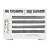 Frigidaire 5,000 BTU Window-Mounted Air Conditioner, Cools Up to 150 Sq. Ft., Quiet Operation, Effortless Temperature Control, 2 Fan Speeds, Auto Restart, White