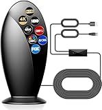 Digital TV Antenna Indoor,【1200+ Miles Super Long Range】【Smart Chip for Local HD Channels】-with Amplifier Signal Booster,Supports 4K 1080p for Smart & Older TVs,18ft Coax Cable