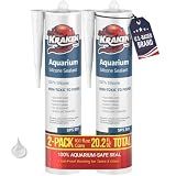 Kraken Bond Aquarium Silicone Sealant Clear - (2x10.1 fl. oz.) 100% Waterproof Aquarium Safe Silicone, Non-Toxic Fish Tank Safe Sealant, Fast Curing and Strong Adhesion, 2 Pack