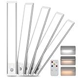 Chasesun 9.6inch Under Cabinet Lights, LED Motion Sensor Closet Light, USB-C Rechargeable Wireless Under Counter Lights 3 Color Temperatures & Adjustable Brightness, Magnetic Mount for Kitchen, 5 Pack