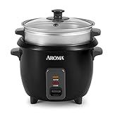Aroma Housewares ARC-363-1NGB 3 Uncooked/6 Cups Cooked Rice Cooker, Steamer, Multicooker, 2-6 cups, Black