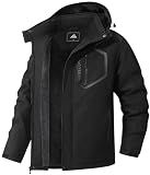 MAOYSSEN Men's Mountain Ski Jacket Winter Snow Coats Waterproof Warm Fleece Lining Jacket Parka with Hooded