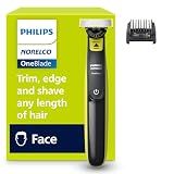 Norelco Philips OneBlade 360 Hybrid Face Trimmer and Shaver, 5 Length Comb
