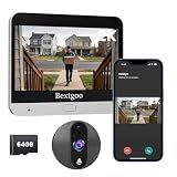 Bextgoo 2K Peephole Camera for Apartment Door with Doorbell, 4.3" Indoor Monitor, App Remote Access, AI Motion Detection, 170° Wide View, Night Vision, 8000mAh Battery, 64GB SD Card Included