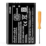 Replacement 3DS 2DS Battery: CTR-003 Compatible with for Nintendo Old 3DS, 2DS, 2DS XL Game Console Lithium-ion Battery with Tool (Not for New 3DS, 3DS XL)