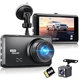 Miden S7 4K Dash Cam Front and Rear,64G SD Card,2160P+1080P FHD Dual Dash Camera for Cars,176°+160° Wide Angle,3.2'' IPS Screen Dashcam,Loop Recording,G-Sensor,WDR,24H Parking Monitor,Night Vision
