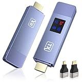 Wireless HDMI Transmitter and Receiver, Plug and Play Portable 2.4G/5G Wireless HDMI Extender Kit, 4K Decode 1080P HD Output for Video and Audio Streaming to Monitor from Laptop/PC/TV Box/Projector
