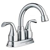 Moen Idora Chrome Two-Handle Centerset Bathroom Sink Faucet with Drain Assembly, 84115