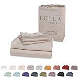 Bella Coterie Luxury Bamboo Viscose King Size Sheet Set | 100% Organically Grown | Ultra Soft | Cooling for Hot Sleepers | 18" Deep Pocket [Dune]