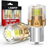 LASFIT 1156 LED Bulb for Reverse Lights, Upgraded 500% Brighter 7506 P21W 1003 BA15S LED Lamps with Projector Lens Halogen Replacement for Backup Daytime Running Lights, 6000K Xenon White, (2-Pcs)