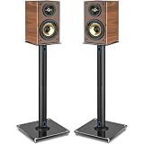 Rfiver Upgraded 45° Swivel Speaker Stands Pair for Surround Sound, Heavy Duty 28 Inch Bookshelf Speaker Stand Each Holds 22lbs Large Speaker, Floor Speaker Stand Built-in Cable Management, 1 Pair