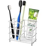 Urbanstrive 304 Stainless Steel Bathroom Toothbrush Holder Toothpaste Holder Stand Bathroom Accessories Organizer, Silver