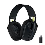 Logitech G435 LIGHTSPEED and Bluetooth Wireless Gaming Headset - Lightweight over-ear headphones, built-in mics, 18h battery, compatible with Dolby Atmos, PC, Mobile - Black