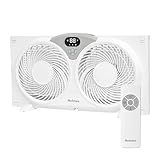 HOLMES 9" CleanBreeze Digital Window Fan Thermostat, Remote Control, Adjustable Extender Panels, Water-Resistant Design, White
