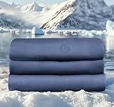 DOWNFORT King Cooling Comforter with Tencel™ Fill for Hot Sleepers & Night Sweats - Lightweight, Breahtable,Double-Sided Cold Blanket All Season Thin Bedding (Blue, Cali King 106"x 90")