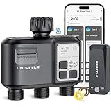 [2026 Upgrade] 1640FT Smart WiFi Sprinkler Timer 3 Zone, Alexa & Google Voice Compatible, Unistyle RF Wireless App Control, Outdoor Sprinklers Timer with Auto & Manual Modes for Garden Lawn Irrigation