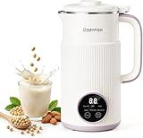 35oz Nut Milk Maker, Compact Soy Milk Maker with 12 Blades, Automatic Almond Oat Milk Machine, Hot & Cold Functions,12H Timer, Auto Clean, Keep Warm, White Batch Plant-Based Milk Maker