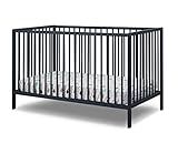 Sorelle Furniture Happy Crib 3-in-1 Convertible Crib, Made of Sustainable Beech Wood, Wooden Baby Bed, Toddler Bed and Child’s Daybed, Simplistic Nursery Furniture (Midnight)