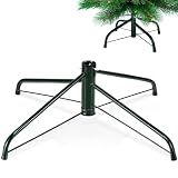 Roowest Folding Christmas Tree Stand for Artificial Trees, Sturdy Universal Metal Xmas Tree Base Replacement for Christmas in July Holiday Decor(Green,16 Inch)