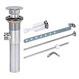 EZ-FLO Pop-Up Lavatory Sink Drain Assembly, Brass Body with Chrome-Plated Finish, 22-Gauge Tailpiece, 10901