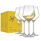 JoyJolt Layla White Wine Glasses, Set of 4 Italian Glasses, 13.5 oz Clear – Made in Europe