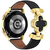 MOINSPIRE Designer Slim Leather Bands for Women 20mm Magnetic Lucky Clover Watch Strap Compatible with Samsung Galaxy Watch 7/6/5/4/Active 2/4 6 Classic/5 Pro/FE 40mm 42mm 43mm 44mm 45mm 46mm 47mm
