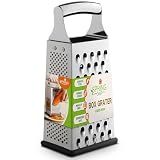 Spring Chef Stainless Steel Cheese Grater, Large Box Grater for Kitchen