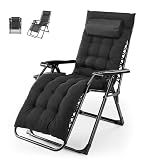 NEWBULIG Zero Gravity Chair, Folding Patio Recliner with Cup Holder Trays