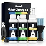 Heams Premium Guitar Cleaning Kit, Larger Capacity 120ML(Guitar Polish+ Freboard Oil +Guitar Cleaner), String Winder, Brush, Cleaning Cloth, All in One Kit, Ideal for Guitar Cleaning and Maintenance