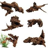 NortureFlora 6PCS Natural Driftwood for Aquarium & Reptile Tank, 3–6 Inches Unique Wood Decor for Fish Tank, Turtles, Lizards, Snakes, Natural Driftwood for Home Decor