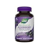 Nature’s Way Sambucus Elderberry Immune Gummies, Daily Immune Support for Kids and Adults*, with Vitamin C, Vitamin D3, Zinc, Gluten Free, Vegetarian, 60 Gummies (Packaging May Vary)
