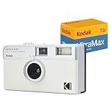KODAK EKTAR H35 Half Frame 35mm Camera, Reusable, Focus-Free, Lightweight, Easy to Use (Film and AAA Battery Not Included) (White Pack with 24-Exposure Film)